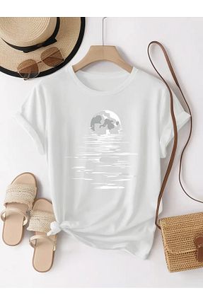 تیشرت سفید زنانه Relaxed LUNAVISTA - کد 923090178