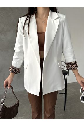 کت سفید زنانه رگولار MYGİYİMİSTANBUL - کد 923090606