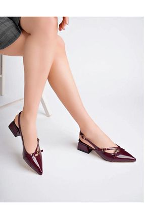 کفش پاشنه بلند کلاسیک زرشکی زنانه چرم لاکی ceymet - کد 923084920
