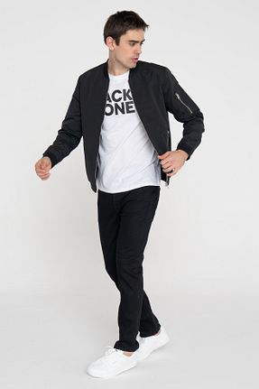 شلوار جین طوسی مردانه پاچه تنگ Jack & Jones - کد 858142501