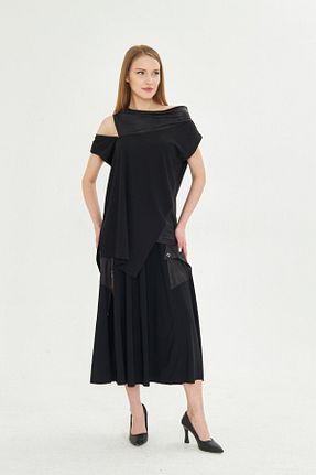 دامن مشکی زنانه رگولار LAMANTE - کد 923271535