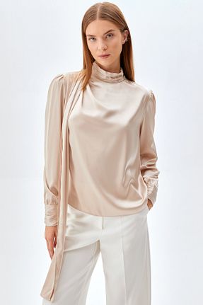 بلوز بژ زنانه ساده NAGRADA - کد 924107913