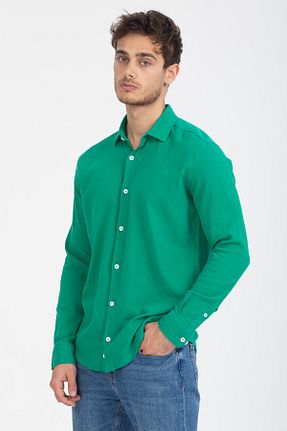پیراهن سبز مردانه رگولار Klothy - کد 923223745