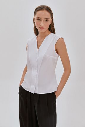 بلوز سفید زنانه رگولار NAGRADA - کد 924053186