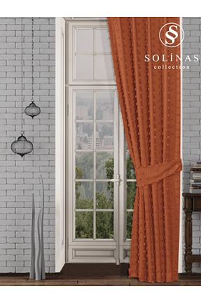 پرده زمینه نارنجی پلی استر Solinas Collection - کد 855744465
