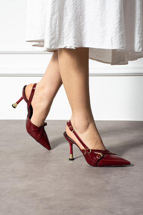 کفش پاشنه بلند کلاسیک زرشکی زنانه چرم لاکی ShoeTek - کد 923273109