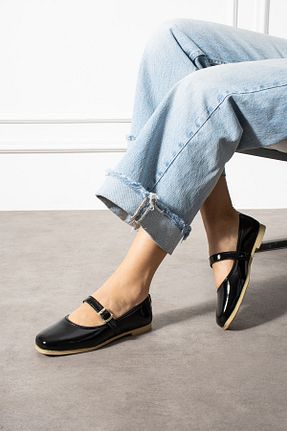 بابت مشکی زنانه چرم لاکی HKM shoes - کد 920874615