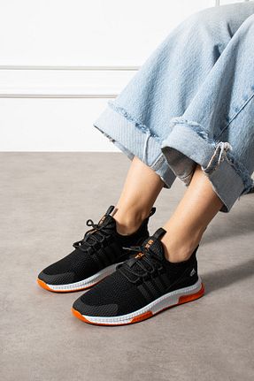 کفش اسنیکر نارنجی زنانه بند دار HKM shoes - کد 801450124