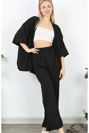 ست بالاتنه و پائین تنه مشکی زنانه بافتنی Te&Te - کد 923268147