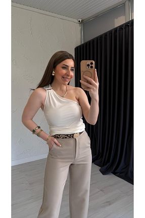 بلوز بژ زنانه رگولار elif teke - کد 923263834