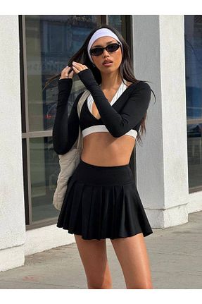 دامن مشکی زنانه پارچه ayday butik - کد 923221086
