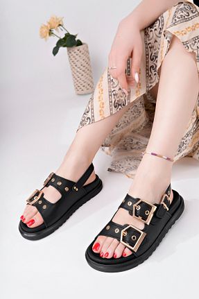 صندل مشکی زنانه پاشنه تخت ROOC - کد 923211362