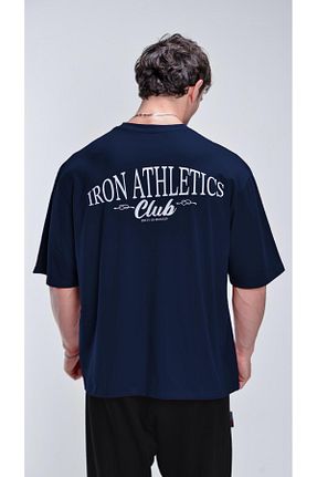 تیشرت سرمه ای مردانه اورسایز iac iron athletics club - کد 923171368