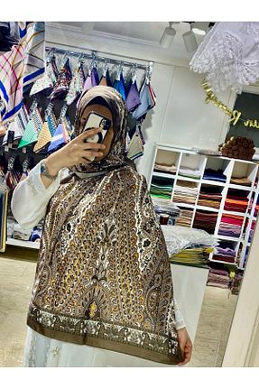 دستمال گردن قهوه ای زنانه پنبه ای The Message - کد 923171197