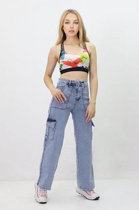 شلوار جین آبی زنانه پاچه لوله تفنگی GZT TEKSTİL - کد 839541989