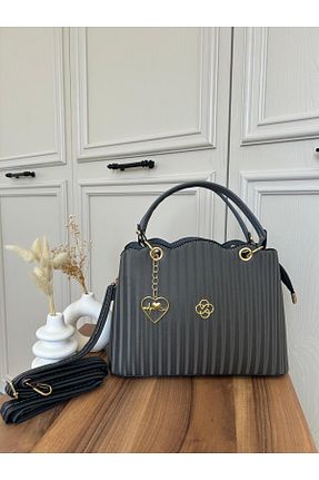 کیف دوشی طوسی زنانه چرم مصنوعی TAKYAKA - کد 923258876