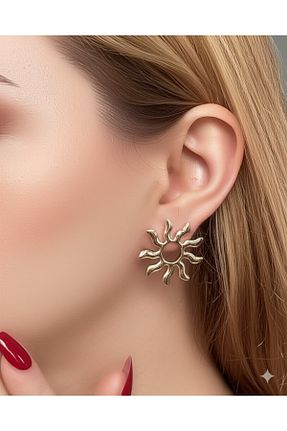 گوشواره استیل (فولاد) زرد زنانه استیل (فولاد) Miyoste - کد 921654008