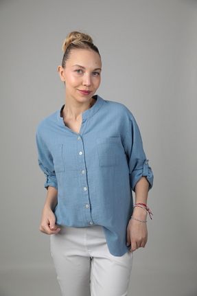 پیراهن آبی زنانه رگولار Cottoncool - کد 923225639