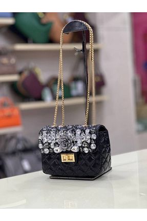کیف دوشی مشکی زنانه چرم مصنوعی OUEEN ELİZABETH - کد 923222294
