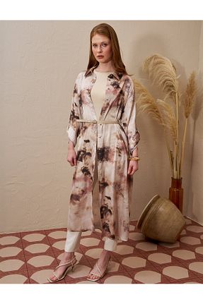 تونیک حجاب بژ بافتنی Kayra - کد 923183325