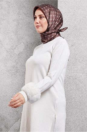 روسری قهوه ای 90 x 90 Alvina - کد 886652943