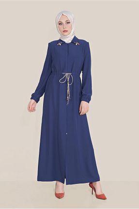 مانتو بلند حجاب سرمه ای زنانه Alvina - کد 869458121