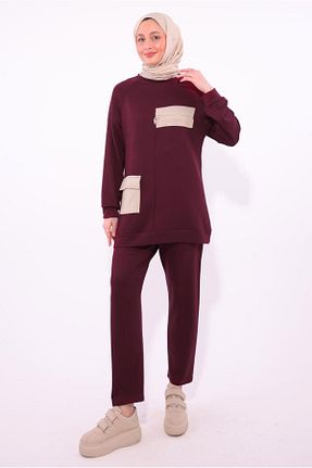 ست بالاتنه و پائین تنه حجاب زرشکی زنانه رگولار TRENDTESETTÜR - کد 923253139