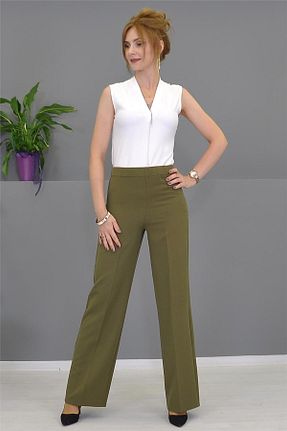 شلوار خاکی زنانه مخلوط پلی استر ÖNDER ÖZSOY - کد 88183977