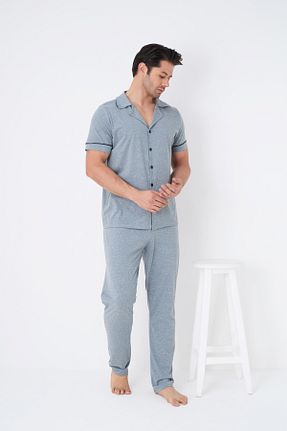 ست لباس راحتی آبی مردانه ساده Siyah İnci - کد 923237774
