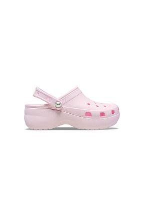 دمپائی صورتی زنانه پاشنه تخت Crocs - کد 923197425