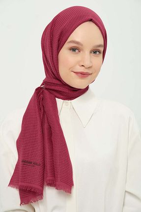 شال زرشکی زنانه Kesik Elyaf Madame Polo - کد 923227571