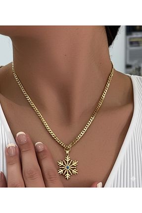 گردنبند استیل ( فولاد ) زرد زنانه استیل (فولاد) Miyoste - کد 891059882