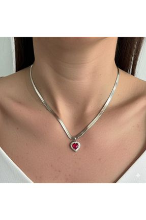 گردنبند استیل ( فولاد ) قرمز زنانه استیل (فولاد) Miyoste - کد 891062027