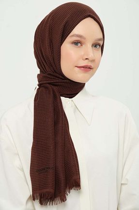 شال قهوه ای زنانه Kesik Elyaf Madame Polo - کد 923263771