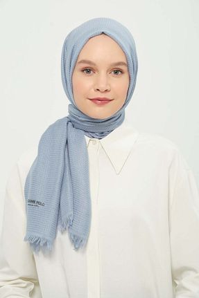 شال آبی زنانه Kesik Elyaf Madame Polo - کد 923257303