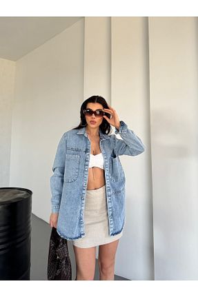 کت آبی زنانه گشاد FioriModa - کد 923239241