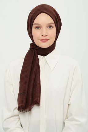 شال قهوه ای زنانه Kesik Elyaf Madame Polo - کد 923263771