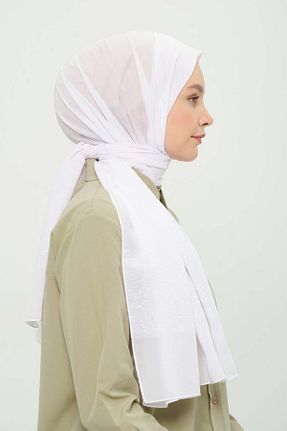 شال سفید زنانه شیفون Madame Polo - کد 923280116