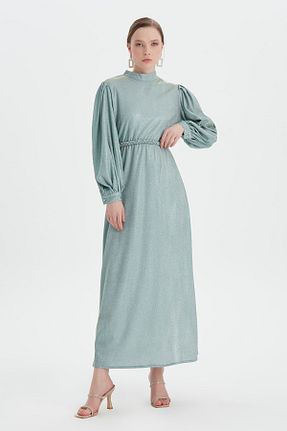 لباس مجلسی حجاب سبز زنانه یقه ایستاده Birgül Bektaş - کد 126650625