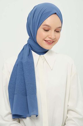 شال سرمه ای زنانه شیفون Madame Polo - کد 923277843