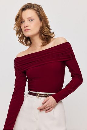 بلوز زرشکی زنانه رگولار Rays - کد 923310356