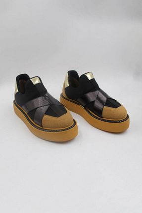 کفش اسنیکر مشکی زنانه چرم مصنوعی ENDİCAN - کد 833515767