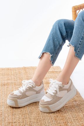 کفش پیاده روی بژ زنانه چرم مصنوعی infon shoes creation - کد 924121481