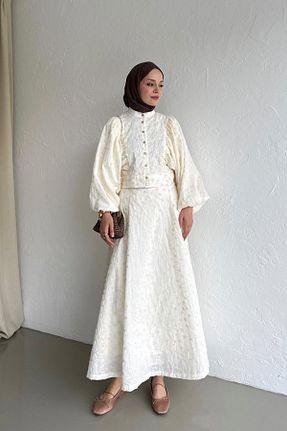 ست بالاتنه و پائین تنه بژ زنانه بافتنی Moca - کد 917948614