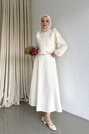 ست بالاتنه و پائین تنه بژ زنانه بافتنی Moca - کد 923335719