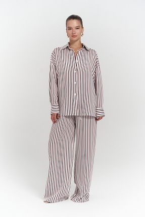 ست بالاتنه و پائین تنه زرشکی زنانه MAİ COLLECTİON - کد 923315283