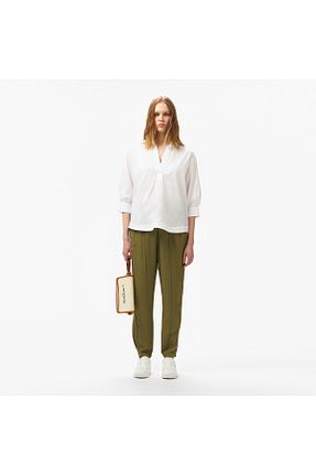 شلوار سبز زنانه پنبه ای Lacoste - کد 903767162