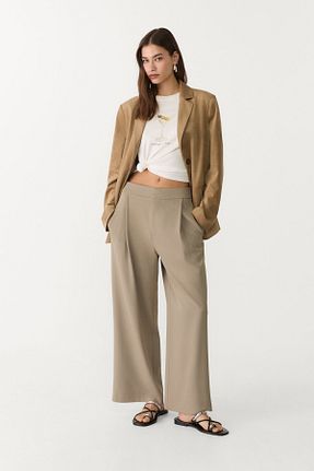 شلوار خاکی زنانه پلی استر Stradivarius - کد 923375033