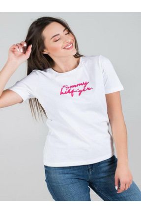 تیشرت سفید زنانه رگولار Tommy Hilfiger - کد 923208588
