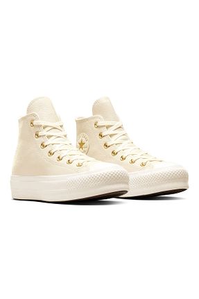 کفش اسنیکر بژ زنانه چرم اصل Converse - کد 923334171